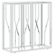 Vidaxl Konzolna mizica 70x30x70 cm nerjaveče jeklo in steklo