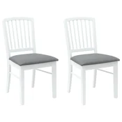 Vidaxl Jedilni stoli 2 szt. Bela 50 x 52,5 x 91 cm Masivno gumovo les