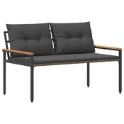 Vidaxl Zunanja klop 2 -Seater 116 x 67,5 x 72 cm poli ratan Temno siva