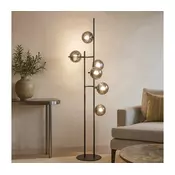 Ondaluce - Podna lampa JEWEL 6xE14/10W/230V 166 cm crna/zadimljena crna