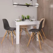 Homestyle4U Jedilna miza, 90x73x60 cm, bela