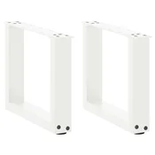 Noge za klub stolic U-oblik 2 kom Bijele 40 x (30-31) cm Celik