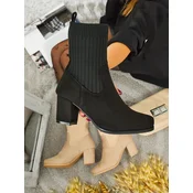 Resti Womens eco-suede heeled ankle boots with a sock-like insert LumenThorn