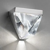 Fabbian Tripla - Kristalna stenska svetilka LED, aluminij - Dnevna soba/jedilnica - Dizajn - jasno