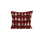 Bombažna prevleka za blazino BURGUNDY TREES 45x45 cm, vinsko rdeča