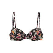 BUFFALO Bikini zgornji del bež/temno zelena/oranžna/črna