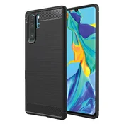 TPU gel ovitek Brushed Carbon za Huawei P30 Pro - črn