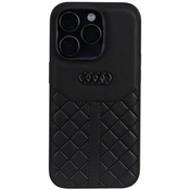 slomart audi originalno usnje za iphone 14 pro 6,1 črno/črno trdo ohišje au-tpupcip14p-q8/d1-bk