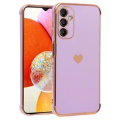 GS Ovitek za Samsung Galaxy A14 4G/5G, Elektro srce, vijoličen