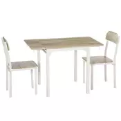 Homestar Jedilna garnitura 3-delna 120x60x75 cm naravna bela