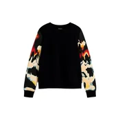 Desigual Majica kremna/oranžno rdeča/črna