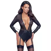 Cottelli Collection Bondage Body Black Matte Look with Sleeves & Cuffs L OCB038C