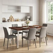 vidaXL Jedilna miza z naravno robom 160 x 80 x 75 cm Temno rjava