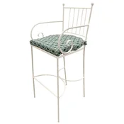 Casa Padrino luxury Art Nouveau wrought iron bar chair with armrests white/green H. 117 cm