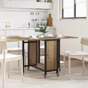 vidaXL Zložljiva jedilna miza z kolesi 130 x 80 x 76,5 cm jeklena PB