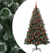 Vidaxl Umetna božična jelka z bučko 180 cm 300 LED Toplo bela