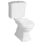 KERASAN Kombinirani WC Retro Waldorf, spodnji odtočni, bela/bronz, Kerasan