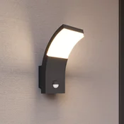 Lucande LED stenska svetilka Timm, senzor, 20 cm, antracit, IP54 - Sodobni - grafitno siva, bela - Aluminij