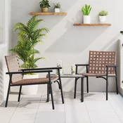Vrtna stolica 2 pcs Smeda 78 x 55,5 x 75,5 cm poliratan