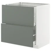 METOD / MAXIMERA Pod.element, 2fronta/2vis.fioke, bela/Nickebo mat sivozelena, 80x60 cm