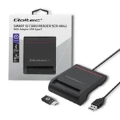 shumee Čitalnik pametnih identifikacijskih kartic Qoltec SCR-0642 | USB 2.0 + USB-C adapter