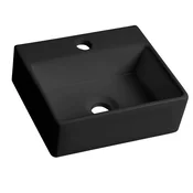 Keramični umivalnik GIULIA 33,5x29 cm, črna mat - Črna - 33,5x11,5x29 cm - Sapho - SMALL - 24 - Keramika - Pravokotnik - 335 - 115 - 290 - 14