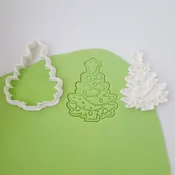 KREATIVNI SLATKIŠI Modla za kolace i ukrase Jelkica 3, 6 cm, Bela