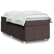 vidaXL vidaXL Box spring postelja z vzmetnico temno rjava 90x200 cm blago, (21309789)