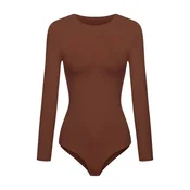 cfab Bodi Crew Neck Longsleeve Bodysuit rjava