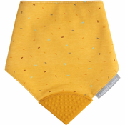 Canpol babies Cloth Bib with Teether podbradnik s grickalicom Yellow 1 kom