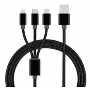 USB kabel Micro USB, TYPE-C USB, Lightning za polnjenje mobilnih naprav 3v1 2A 1m