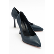 LuviShoes FOREST Womens Navy Blue Skin Heeled Shoes