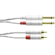 Cordial Avdio Adapter cable [2x 6,3 mm banana moški konektor - 2x Moški cinch konektor] 3 m Bela Cordial