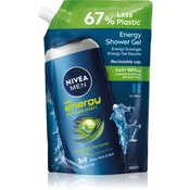 NIVEA MEN Energy gel za prhanje za moške nadomestno polnilo 500 ml