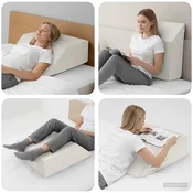 Jastucic za noge Jednobojno Bijelo 63 x 52 x 19,5 cm PU pjena