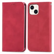 Rdeča Elegantna Flip torbica (iPhone 15)