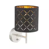 GLOBO 15229W | Kidal-Clarke Globo zidna svjetiljka s prekidačem 1x E14 krom, poniklano mat, zlatno