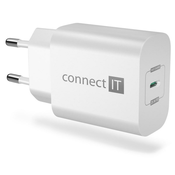 Connect IT Polnilni adapter Voyager2 1×USB-C, 25W PD, BELI