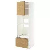 METOD / MAXIMERA Visoki element za ugradb uredaje, bijela/Voxtorp efekt hrasta, 60x60x200 cm
