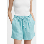 Lanene kratke hlače Pepe Jeans MARTA turkizna barva, PL801099