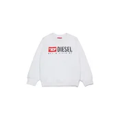 Otroški bombažen pulover Diesel SDROPS OVER SWEAT-SHIRT bela barva, J02483
