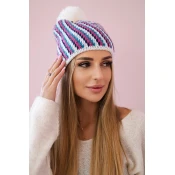 Kesi Cap with a pompom Hanna K328 white+jeans