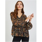 Brown-black womens patterned blouse ORSAY - Ladies