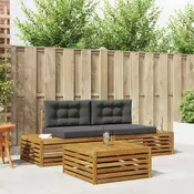 Set vanjskih sofa s jastukom 3 Komad Prirodna i antracit