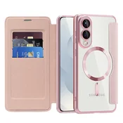 Torbica SmartMag Book s MagSafe tehnologijom i RFID novcanikom za Samsung Galaxy S25 Edge - pink