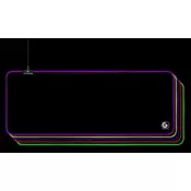 Gembird Podloga za miško iz blaga, črna, MP-GAMELED-L, USB, RGB osvetlitev, gaming, 300x800mm