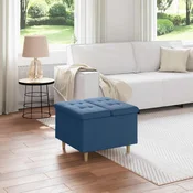 vidaXL Gumbni stol z blazino Modra 60 x 60 x 45 cm blago