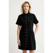 Traper haljina Levis boja: crna, mini, ravna, 001HR