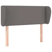 Greatstore Vzglavje z ušesi siv 83x23x78/88 cm umetno usnje
