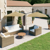 Dvostruki suncobran s celicnim stupom 600 x 300 cm smedesivi